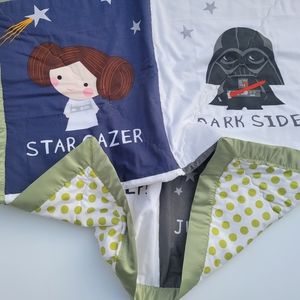 Handmade Star wars sweet dreams panel baby quilt blanket 36x44